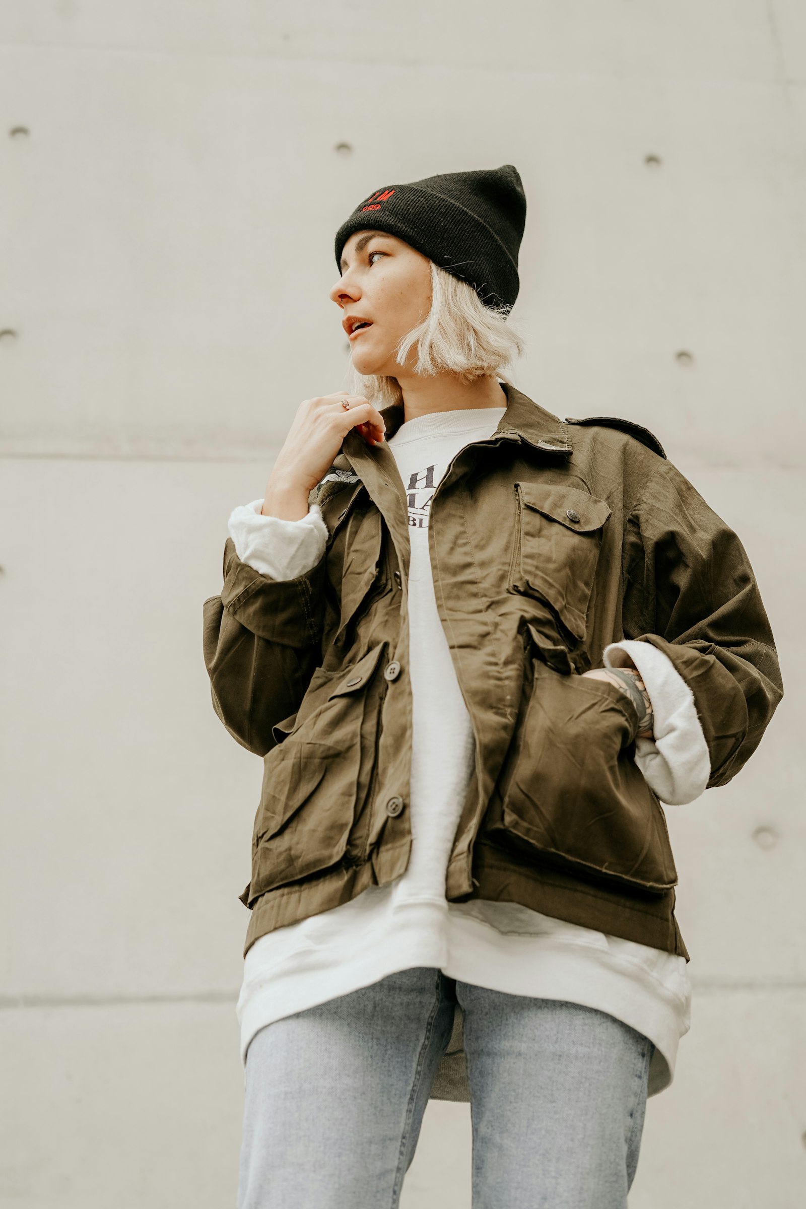Winter jackets hanging in a wholesale clothing rail
