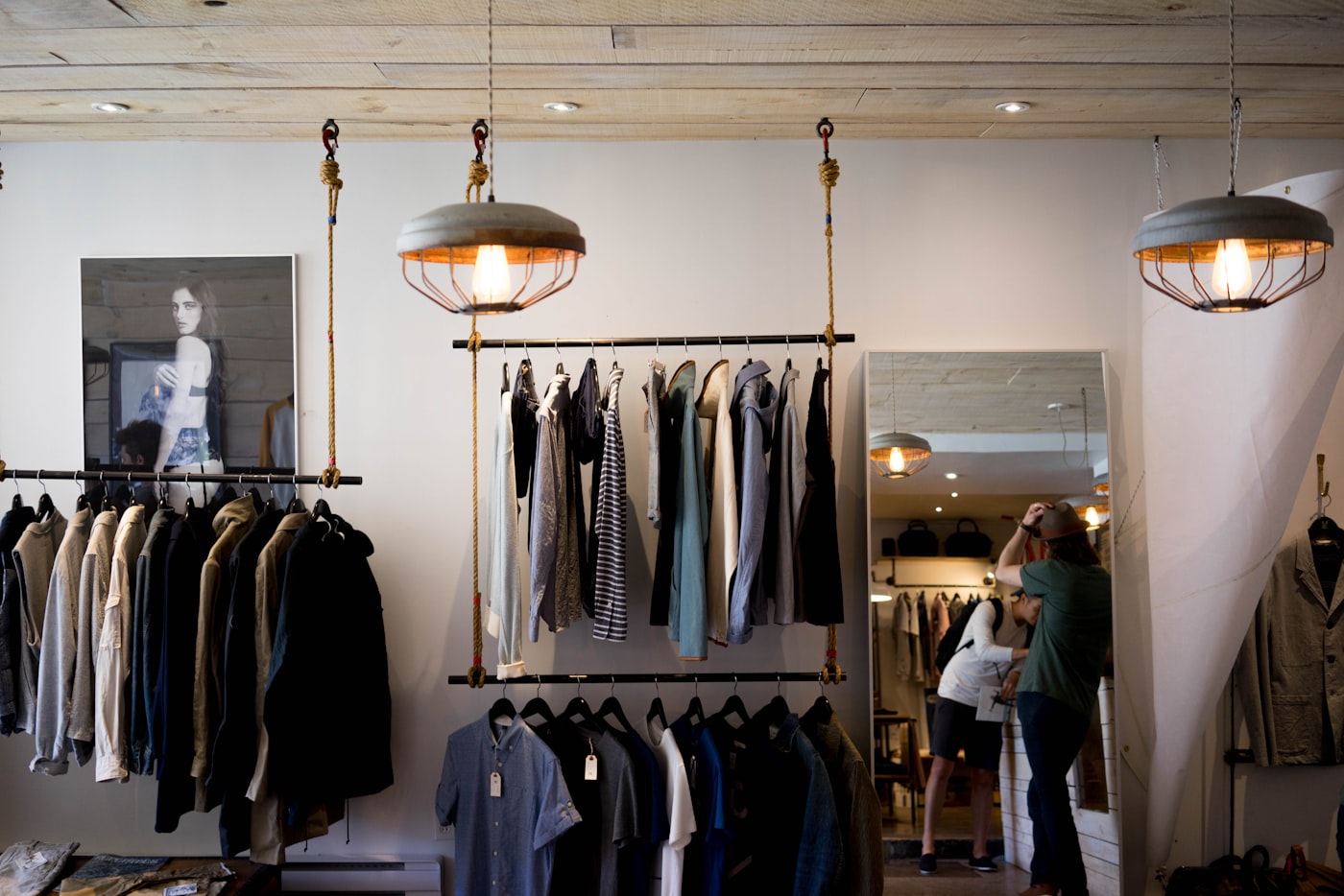 Clothing store interior representing wholesale apparel retail partners
