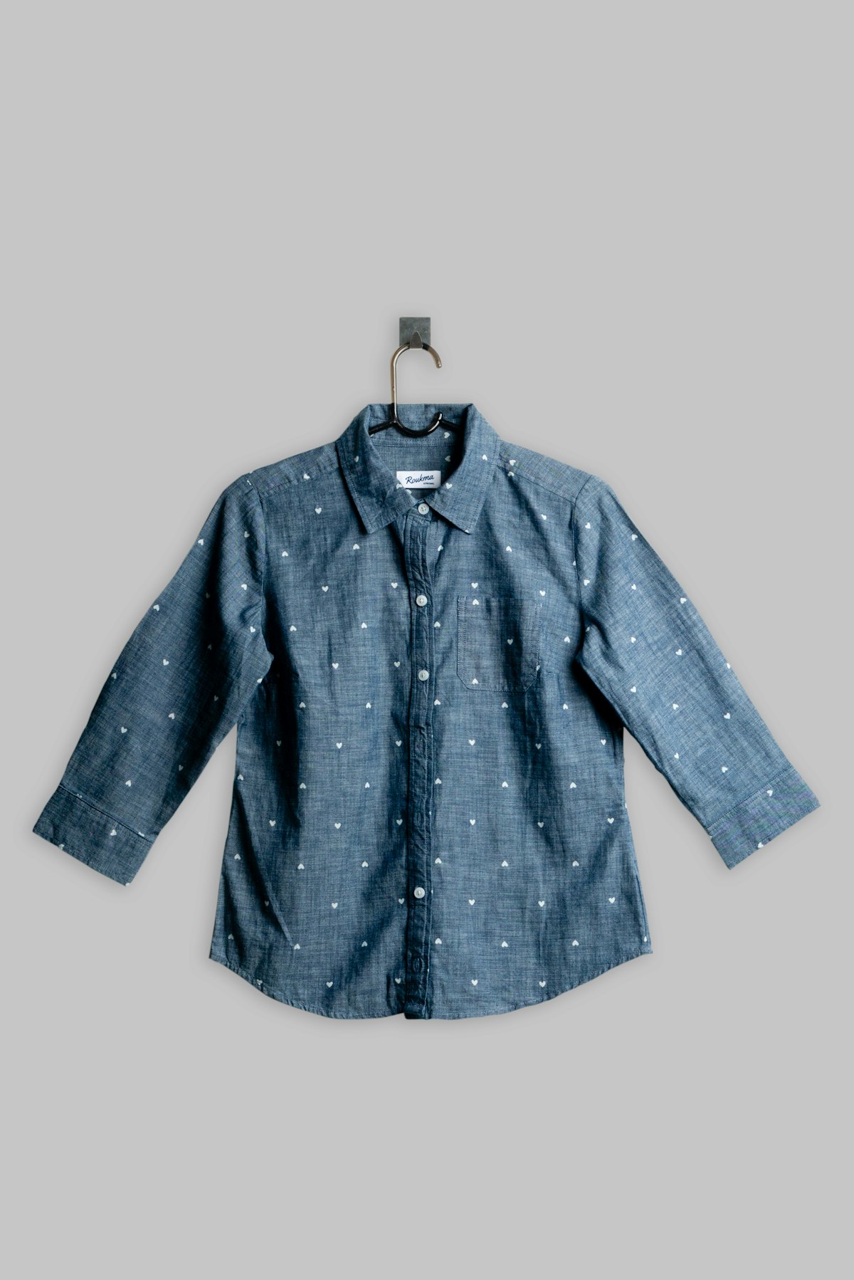 Blue oxford shirt folded for wholesale packing